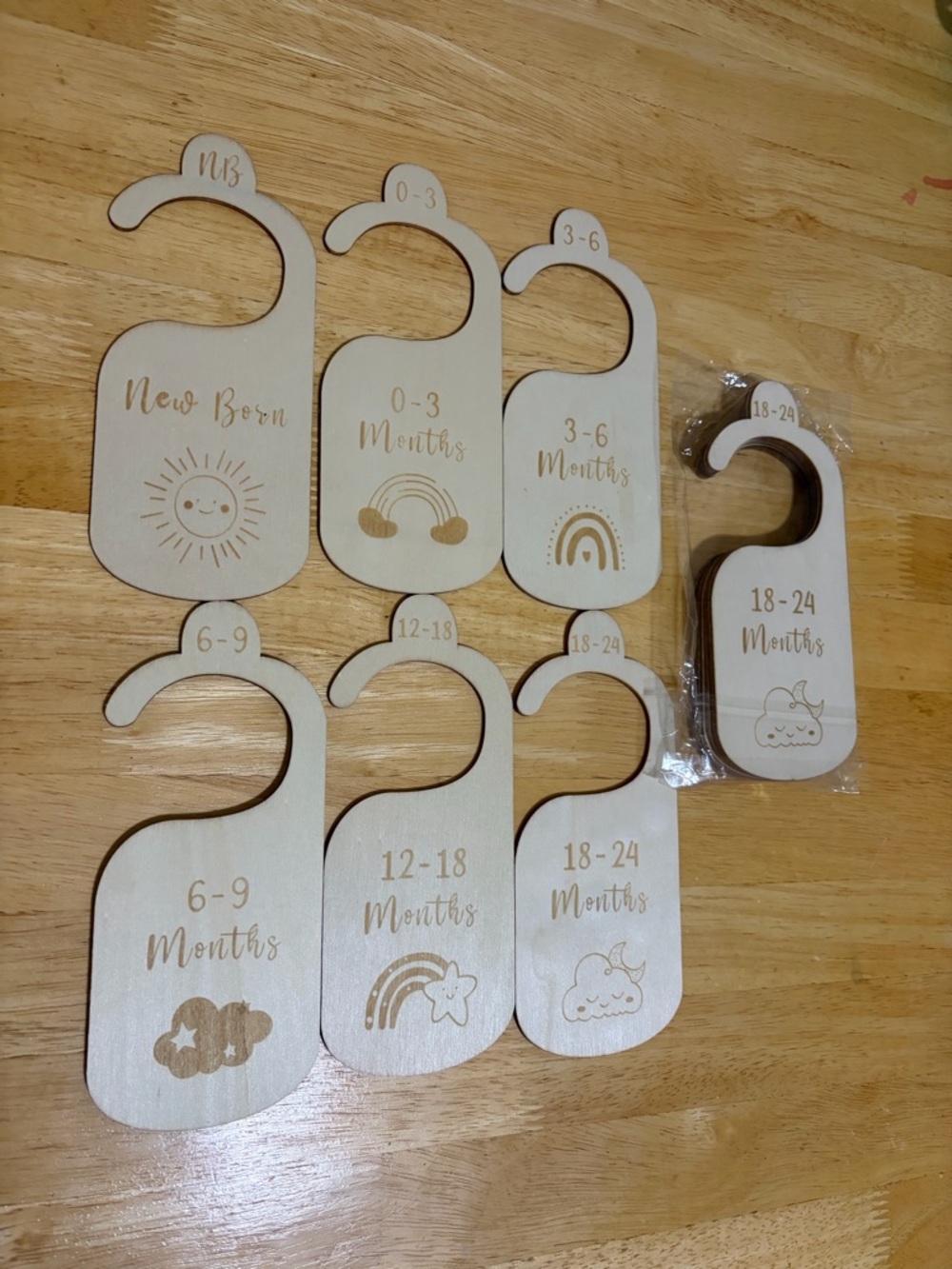 Wooden Baby Closet Dividers - Neutral Beige - Picture 2 of 5